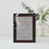 Swirl Black and Red Wedding Shower Invitation (Standing Front)