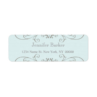 Swirl Blue Brown Return Address Label