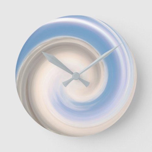 Swirl Blue White Patterns Swirling Abstract 2020 Round Clock