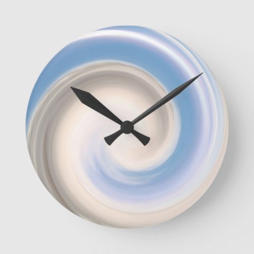 Swirl Blue White Patterns Swirling Designs Cool Round Clock