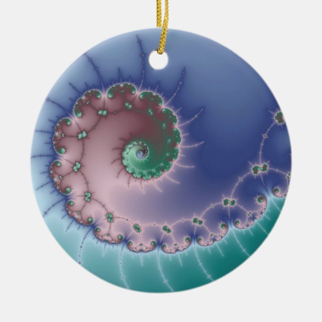 Swirl Ceramic Ornament (Front)