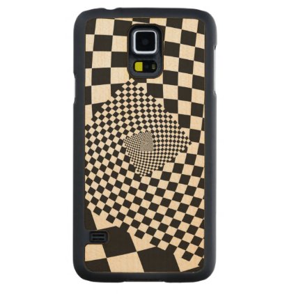 Swirl Checkerboard Carved Maple Galaxy S5 Case