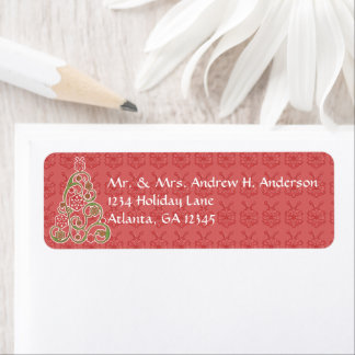 Swirl Christmas Tree Labels