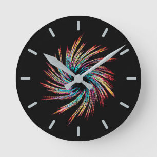 Swirl - Colorful - Multicolored  Round Clock