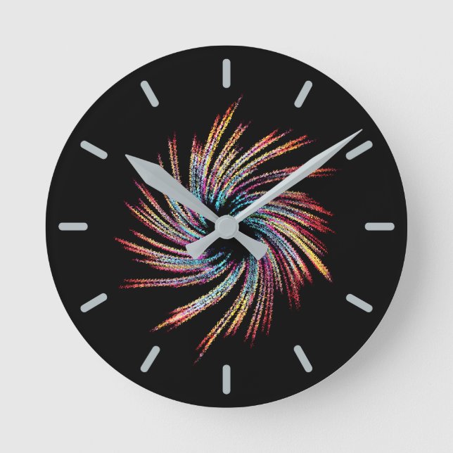 Swirl - Colorful - Multicolored  Round Clock (Front)