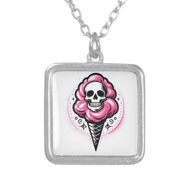 Swirl Delight Badge / Distintivo Delícia Espiralad Silver Plated Necklace (Front)
