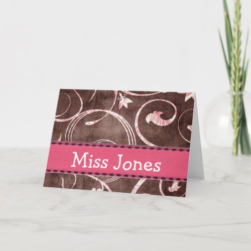 Swirl Design Note Card Template