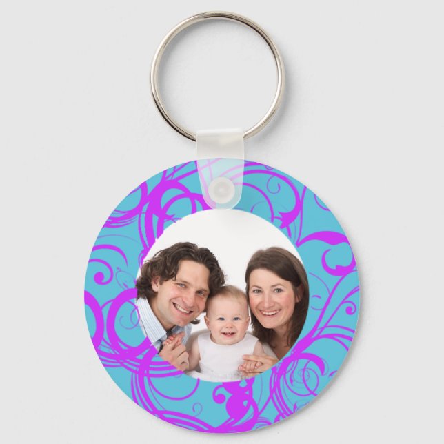 Swirl Design/ Photo Keychain (Front)