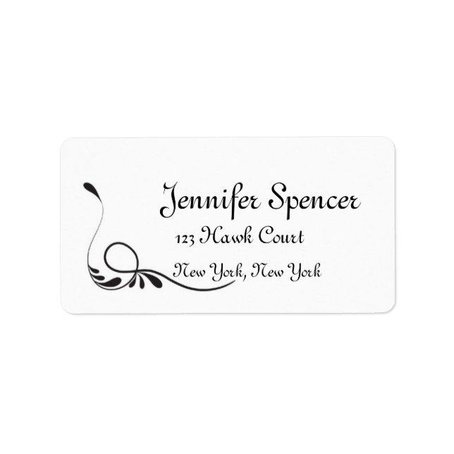 Swirl Design Wedding Labels (Front)
