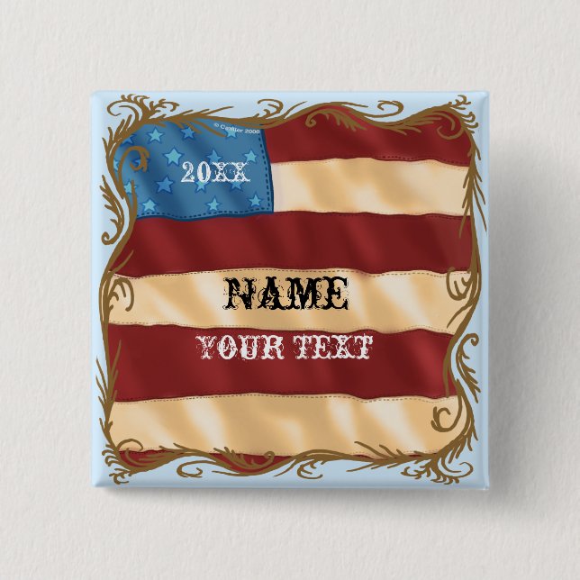 Swirl Flag  Button (Front)