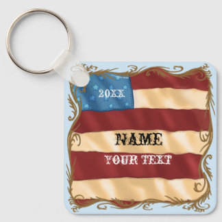 Swirl Flag  Keychain