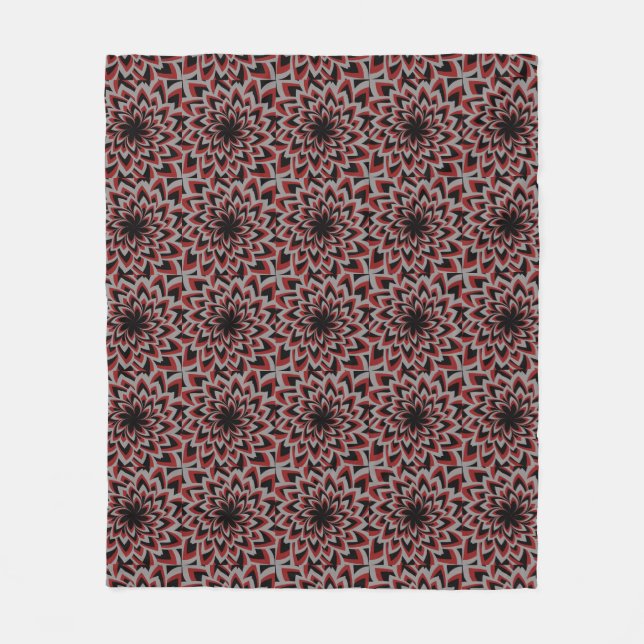 SWIRL FLOWER PATTERN   FLEECE BLANKET (Front)