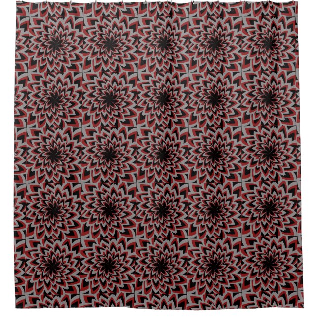 SWIRL FLOWER PATTERN   SHOWER CURTAIN (Front)