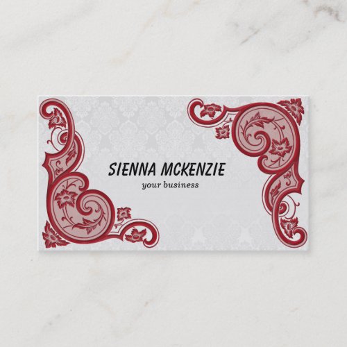 Swirl Flowers Business Card Template