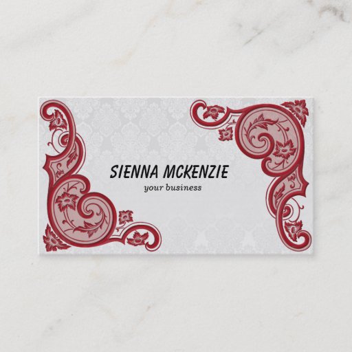 Customizable Swirl Flowers Business Card Template
