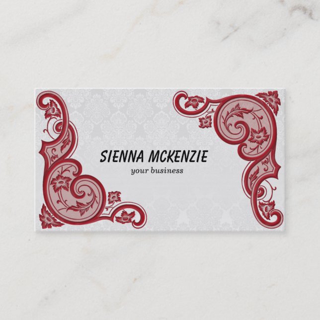 Swirl Flowers Business Card (Front)