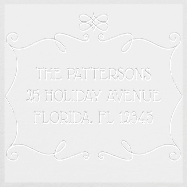 Swirl Frame Personalized Name Return Address Embosser (Design)