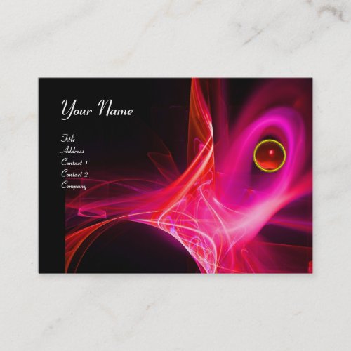 SWIRL  GEM MONOGRAM Vibrant black pink red Business Card