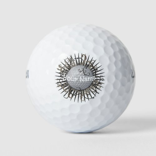 Swirl Golf custom name Golf Balls