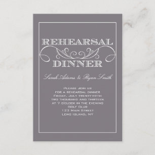 Swirl Gray Rehearsal Dinner Invitation