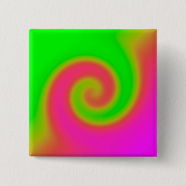 Swirl Green Pink Button (Front)
