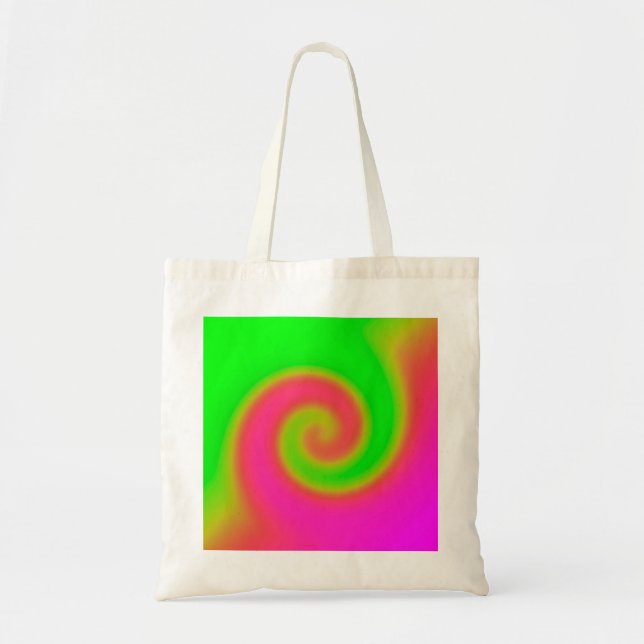 Swirl Green Pink Tote Bag (Front)