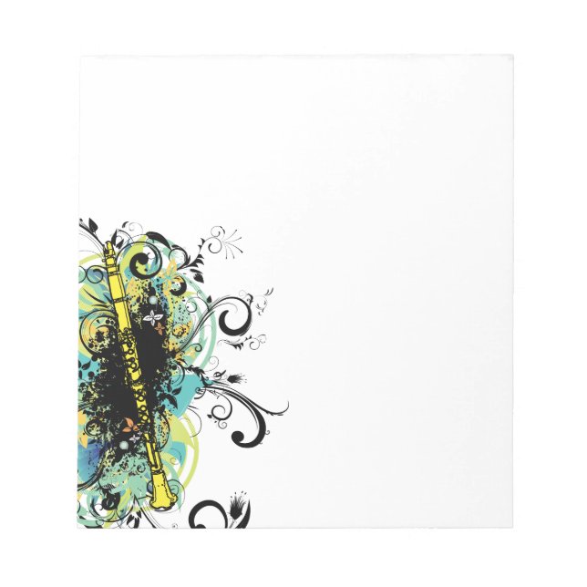 Swirl Grunge Clarinet Notepad (Front)