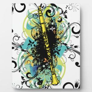 Swirl Grunge Clarinet Plaque
