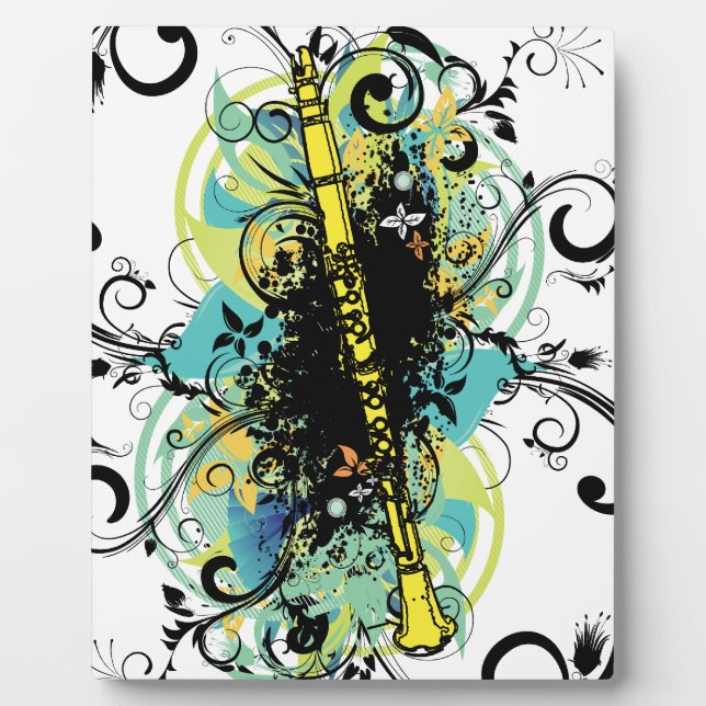 Swirl Grunge Clarinet Plaque (Front)