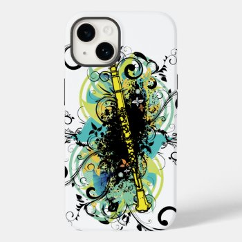 Swirl Grunge Clarinet Player Musician Gift Case-mate Iphone 14 Case by marchingbandstuff at Zazzle