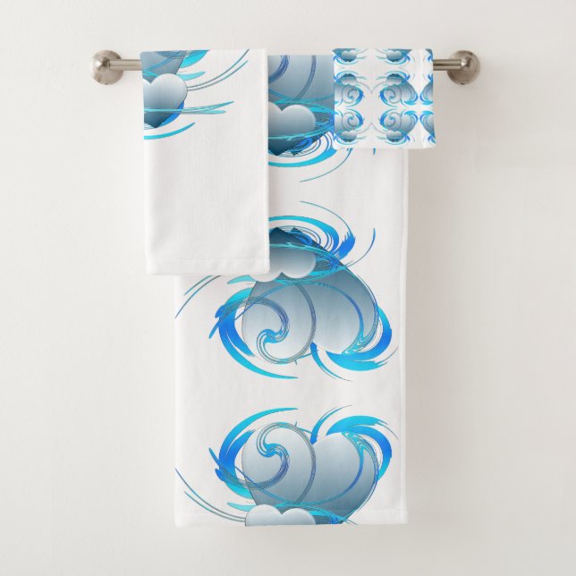 Swirl Hearts Bath Towel Set (Insitu)