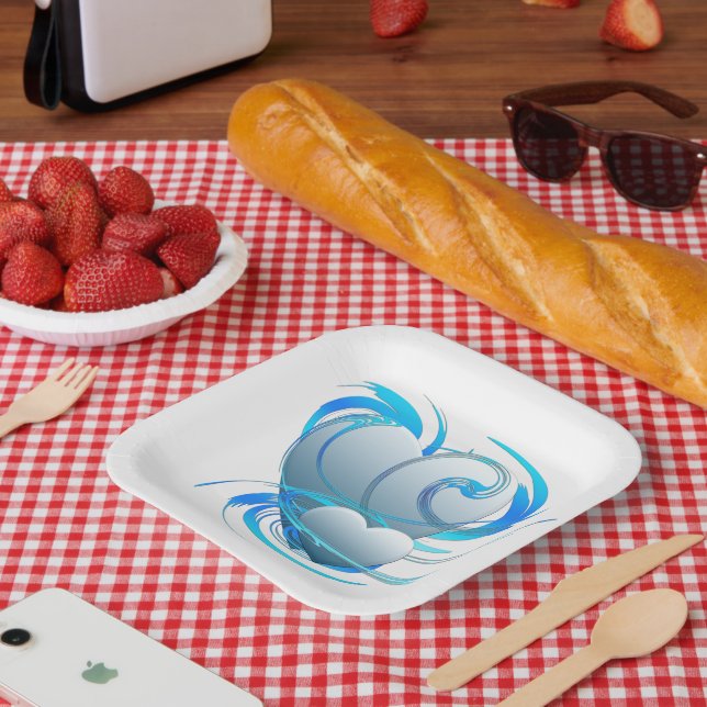 Swirl Hearts Paper Plates (Picnic)