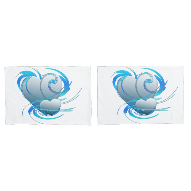 Swirl Hearts Pillow Case (Front-Set)