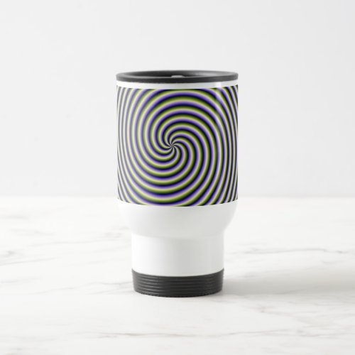 Swirl in Green Blue and Violet Travel Mug
