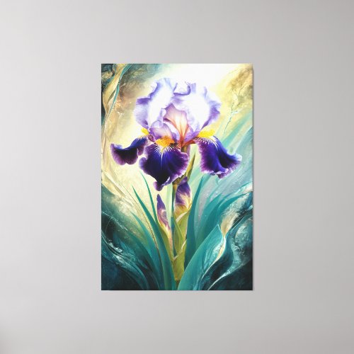  Swirl Iris  Flower Artsy Iris Painting AP84 Canvas Print