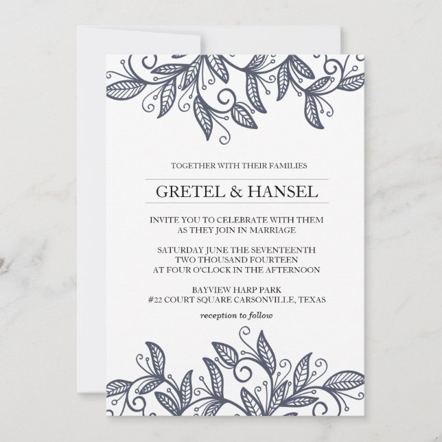 swirl leaves invitation (Front)
