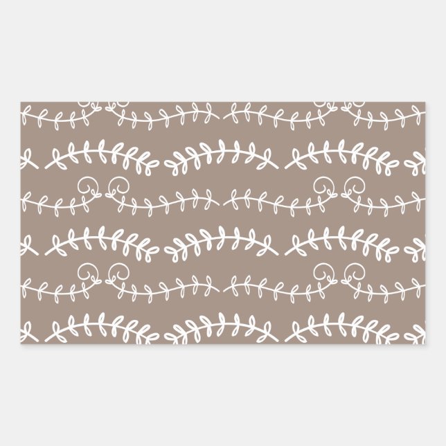 swirl leaves rectangular sticker (Front)