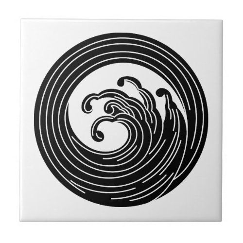 Swirl_like wave circle ceramic tile