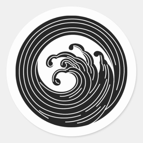 Swirl_like wave circle classic round sticker