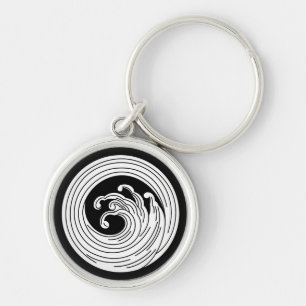 Swirl-like wave circle keychain