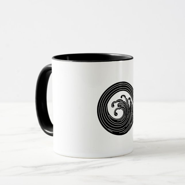 Swirl-like wave circle mug (Front Left)