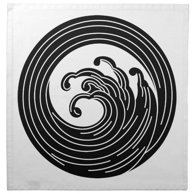 Swirl-like wave circle napkin (Front)