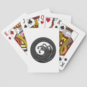 Swirl-like wave circle poker cards