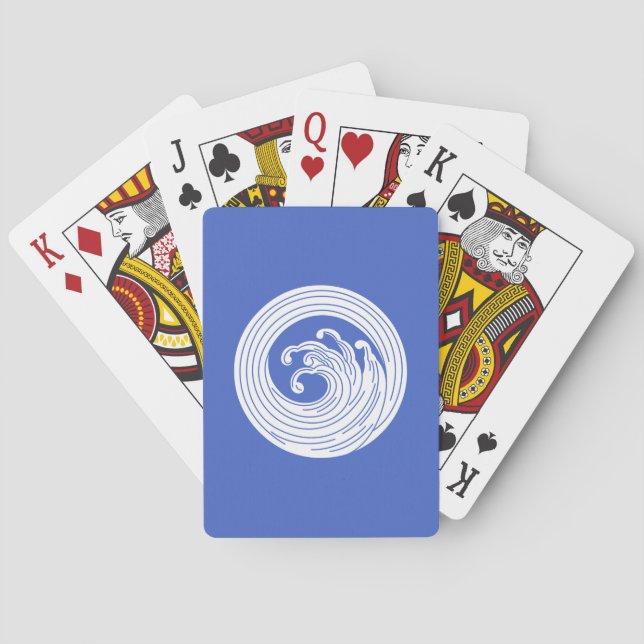 Swirl-like wave circle poker cards (Back)