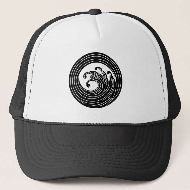 Swirl-like wave circle trucker hat (Front)