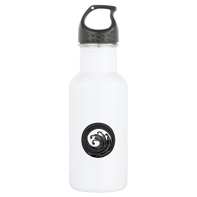 Swirl-like wave circle water bottle (Front)
