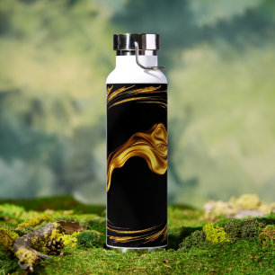 Swirl Liquid Gold Black Monoch Achem Opulent Swirl Water Bottle