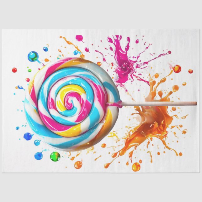 Swirl Lollipop Mulitcolors Tissue Paper (Front)
