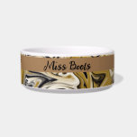 Swirl Marble Wild Swirl Custom Name Bowl<br><div class="desc">This design was inspired by the swirl markings of a large jungle animal cat. This abstract in neutral colours on this pet dish bowl displays a fun wild look that is impressive. Add your pet’s name in black script lettering for a more personal touch.</div>