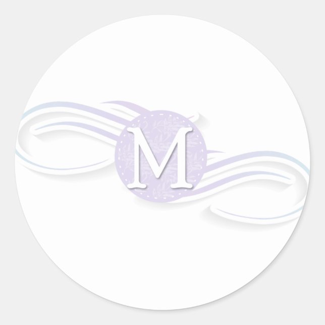 Swirl Monogram M Classic Round Sticker (Front)